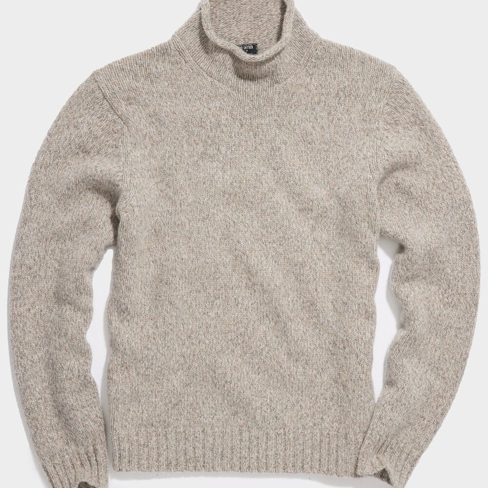 Todd Snyder - Men's Roll Neck Sweater in Oatmeal - Size Medium